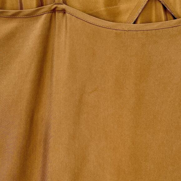 JENNI KAYNE Rio Slip Dress Womens Small Bronze Camel Maxi Strappy A-Line Luxury - Picture 16 of 16